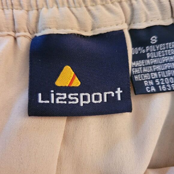 Vintage 80's Liz Sport Maxi Skirt S Beige Tan Crinkle Pleated Full Elastic Waist - Picture 10 of 11